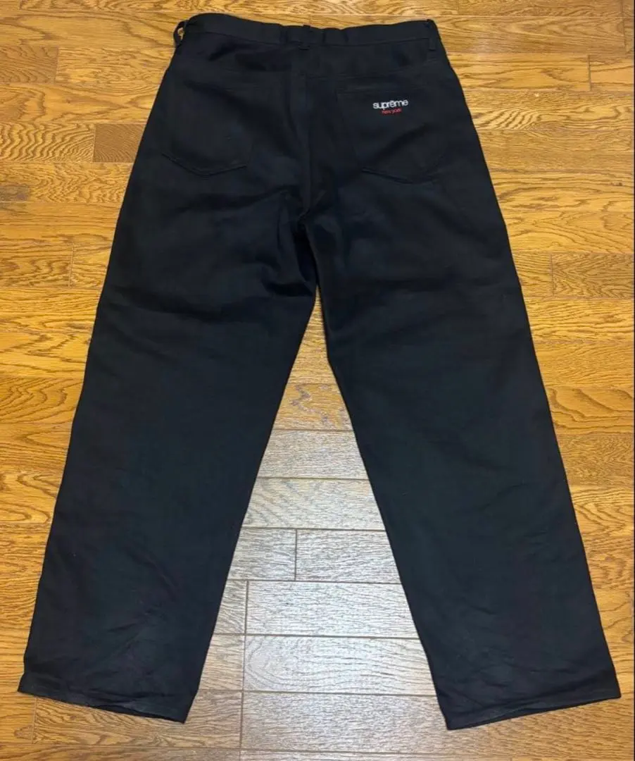 supreme baggy selvedge jean rigid black