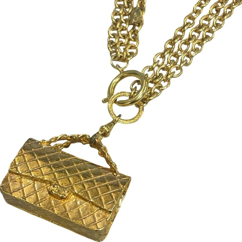 CHANEL シャネル マトラッセ チェーンネックレス 3連 ゴールド メッキ アクセサリー レディース 【中古】 12602K336