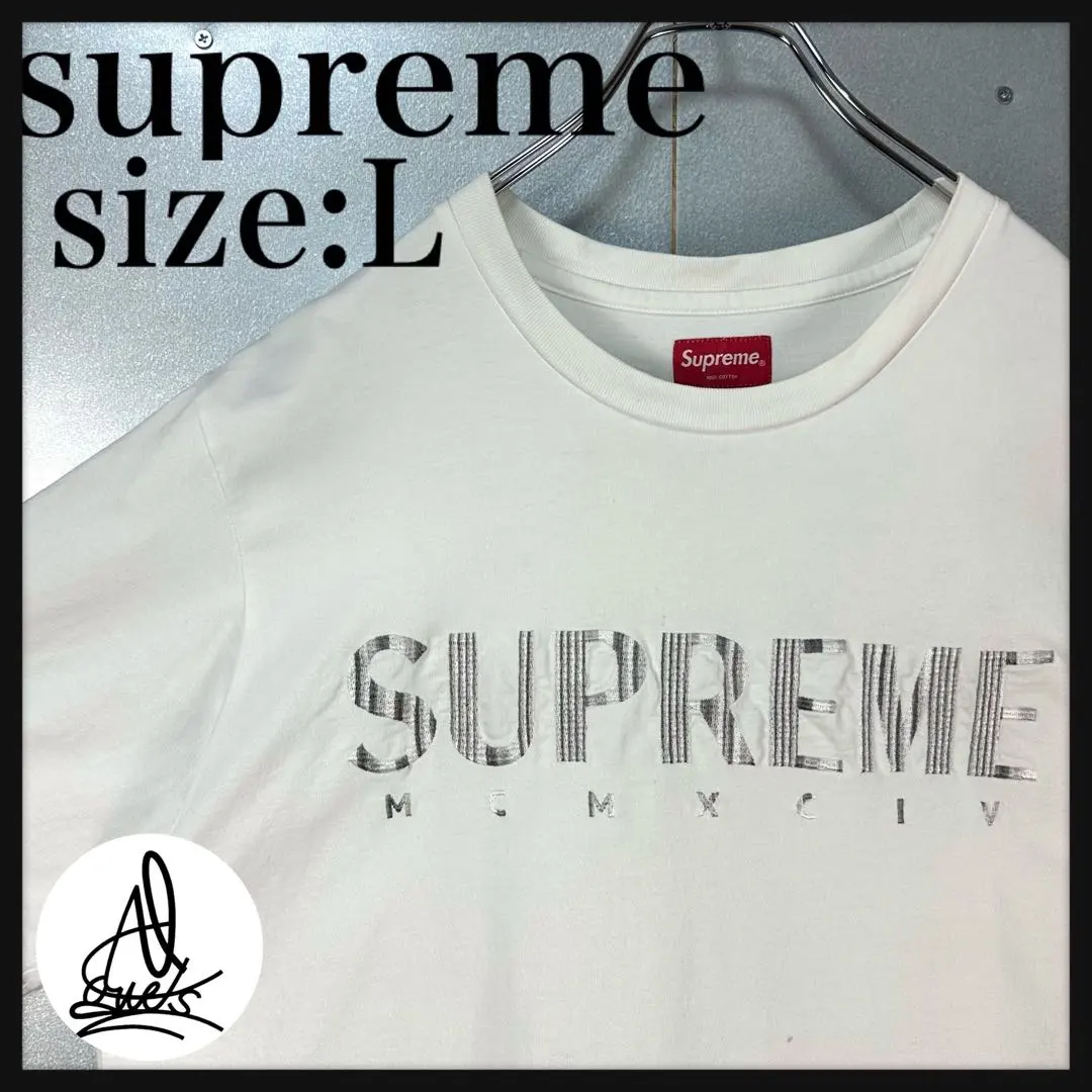 supreme L シュプリーム　Tシャツ　GRADIENT グラディエント　白