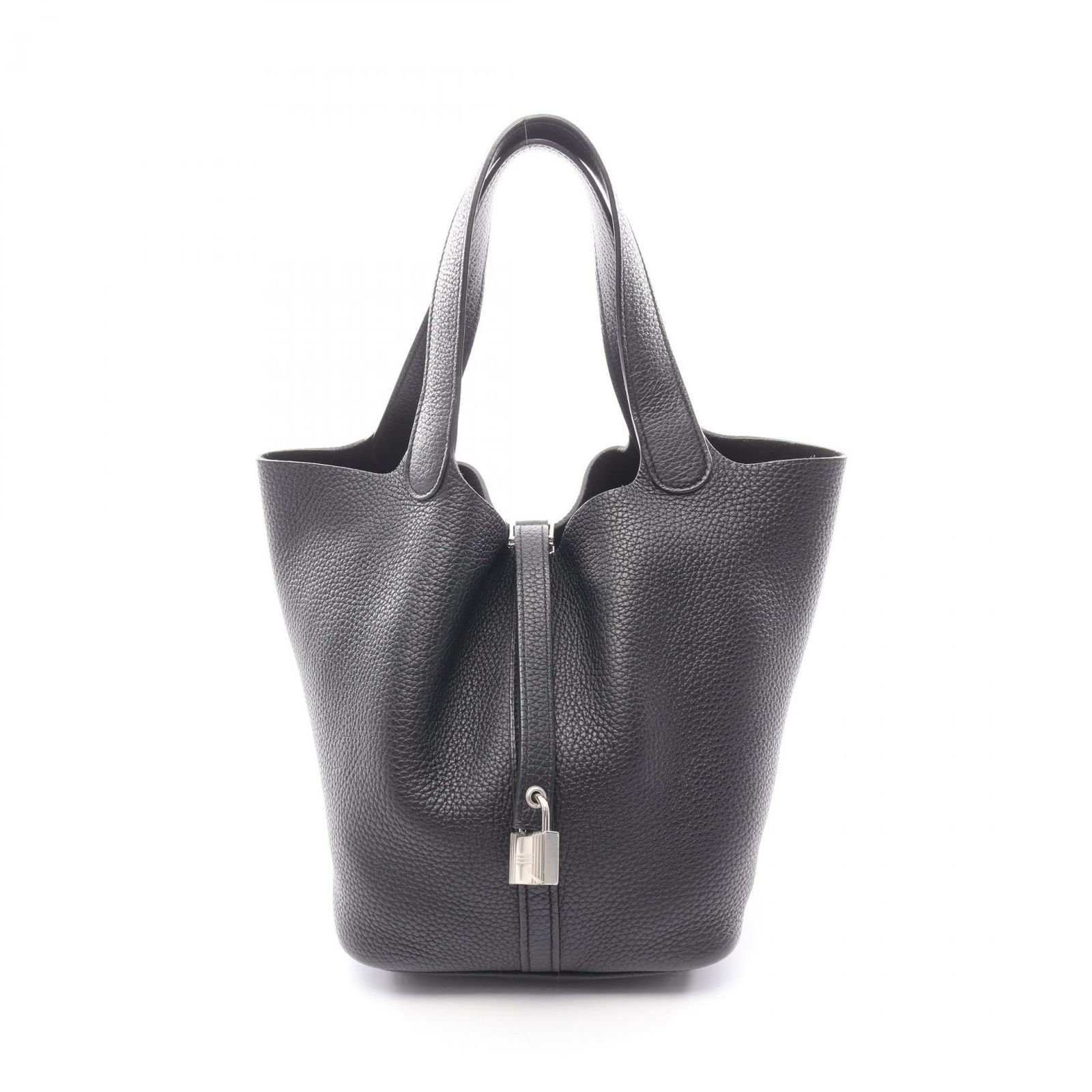 エルメス HERMES ハンドバッグ ピコタンロックMM ブラック レザー ピコタンロックMM ブラック レディース Used A