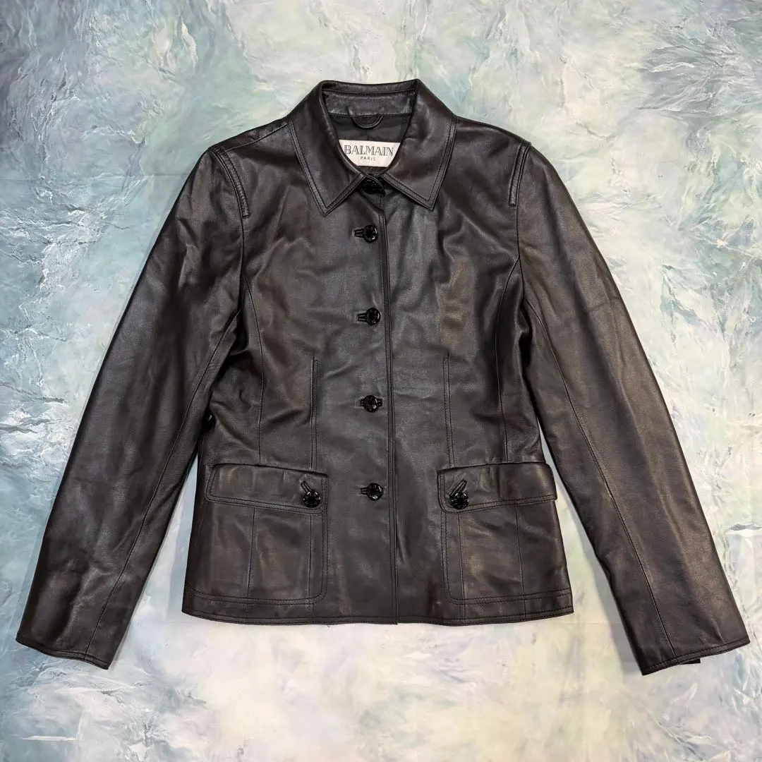 【美品】BALMAIN バルマン ラムレザージャケット 本革