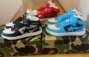 BAPE STA BAPE STA MID US10 28.0cm BLACK SAX RED 3