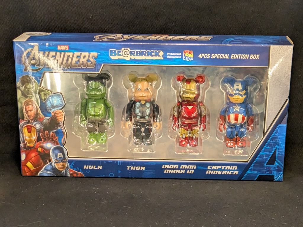 MEDICOMTOY BE@RBRICK AVENGERS 4pcs Special EDITION BOX 100%