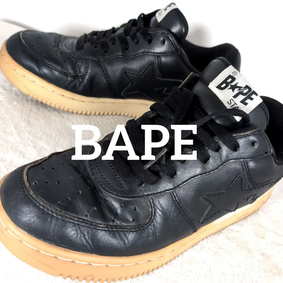 ff29 BAPE STA ベイプスタ スニーカー ビッグロゴ 黒 27cm