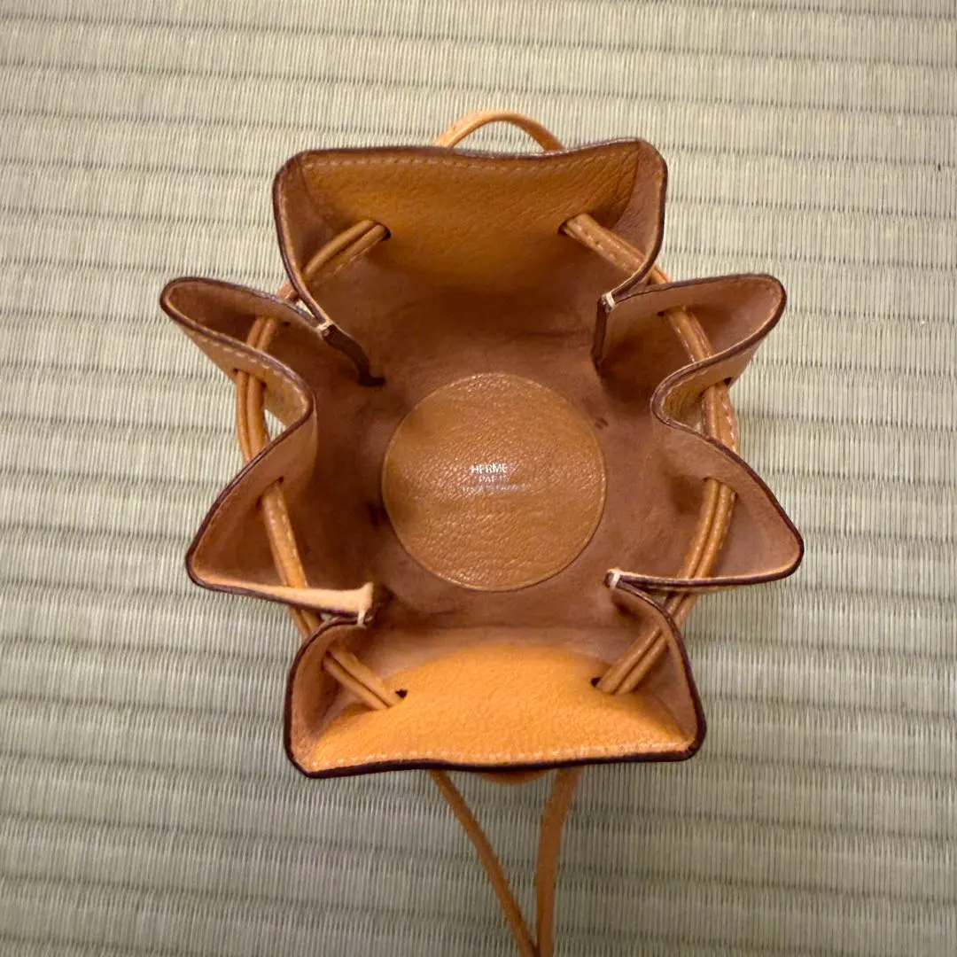 HERMES エルメス ヴェスパ ポーチ ナチュラル系 レザー 美品 中古