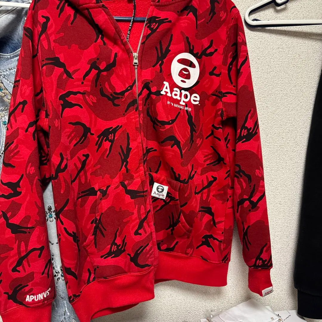AAPE BY A BATHING APE レッド パーカー M