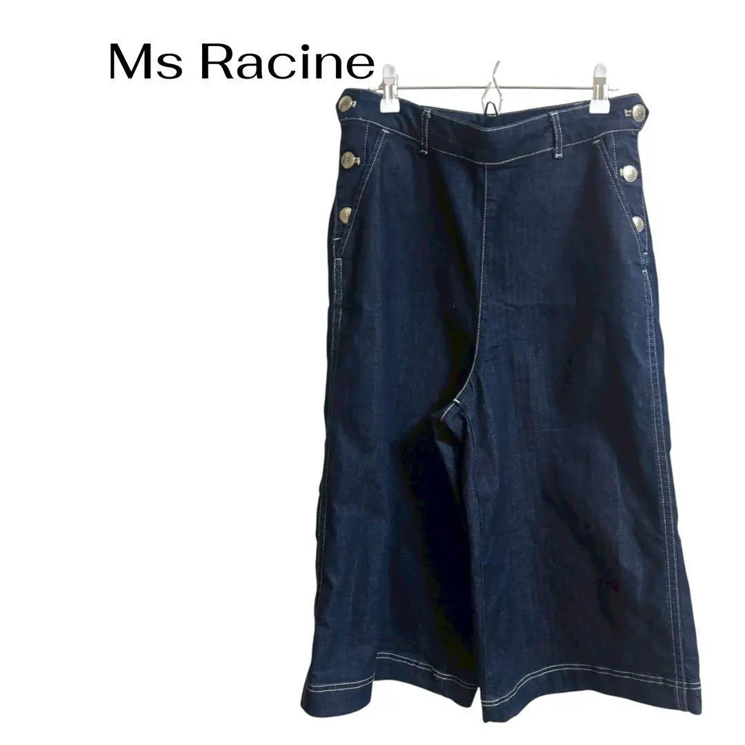 Ms Racine デニム ひざ下パンツ カジュアルデート　大きめL