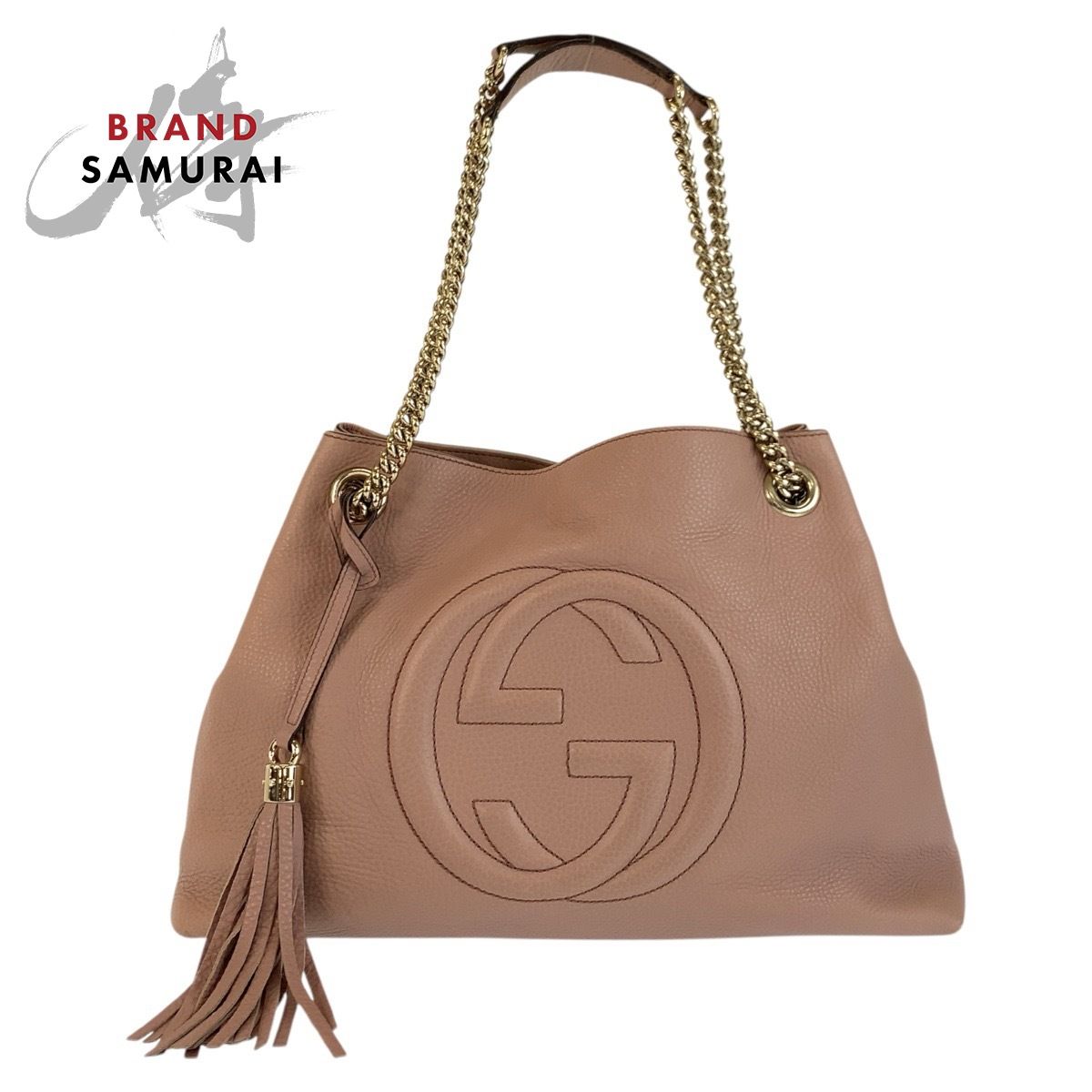 美品 GUCCI グッチ ソーホー インターロッキング ピンク ゴールド金具 308982 チェーンショルダーバッグ トートバッグ レディース 600622【中古】
