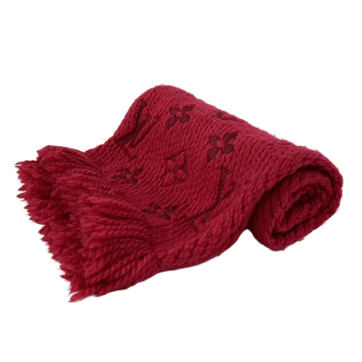 LOUIS VUITTON(ルイヴィトン) マフラー エシャルプ・ロゴマニア M72737 ローズ ウール、シルク