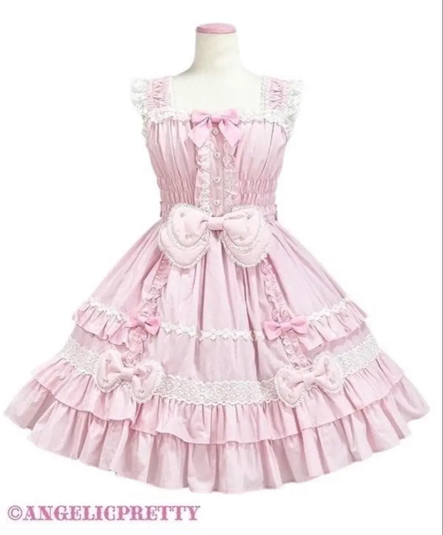 Angelic Pretty ぷくぷくハニーシャーリングジャンパースカートピンク