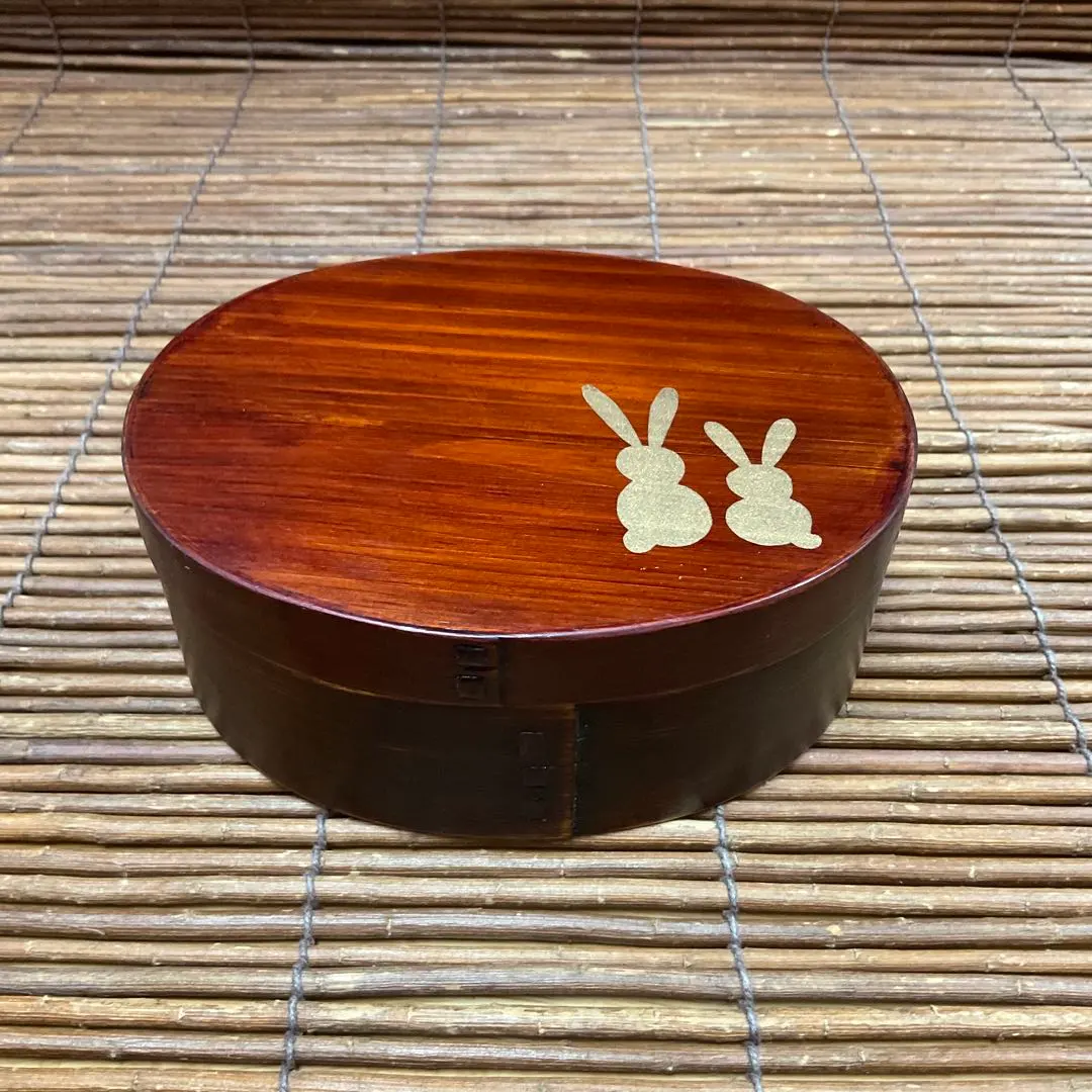 訳あり特価品！小判わっぱ弁当箱　漆塗り　うさぎ