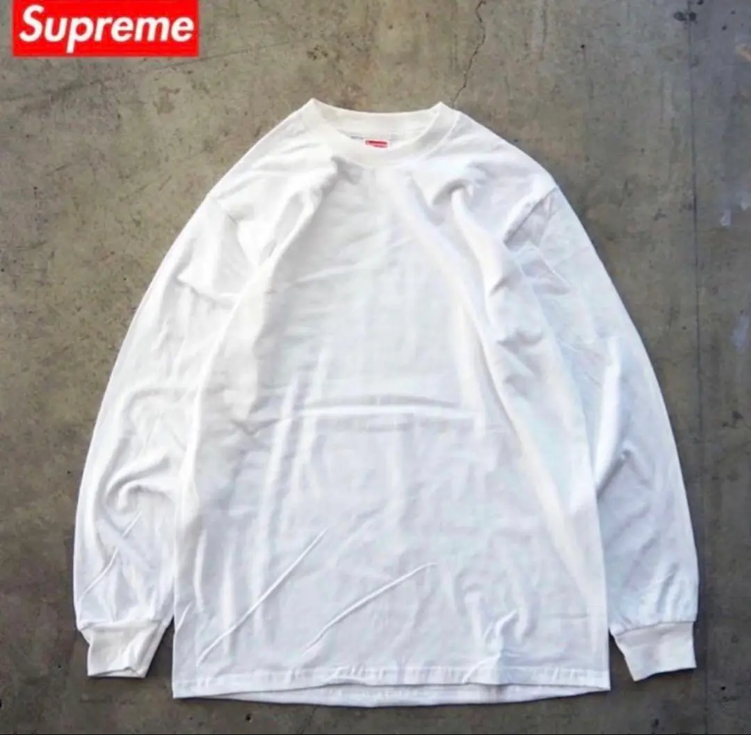 USA製 Supreme ホワイト ロンT tシャツ シュプリーム
