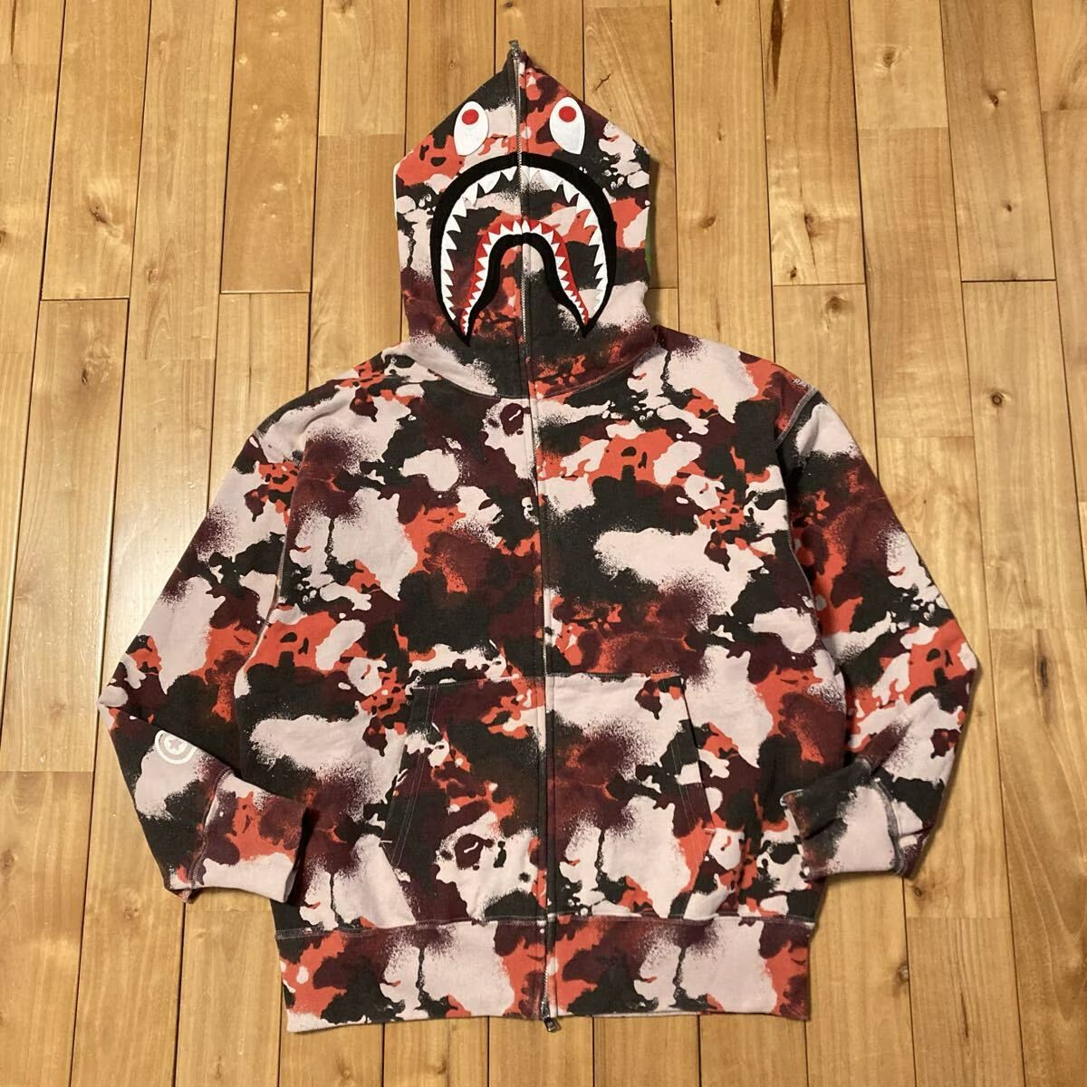 BAPE MAP CAMO シャークパーカー Sサイズ shark full zip hoodie a bathing ape エイプ ベイプ アベイシングエイプ 迷彩 z2168