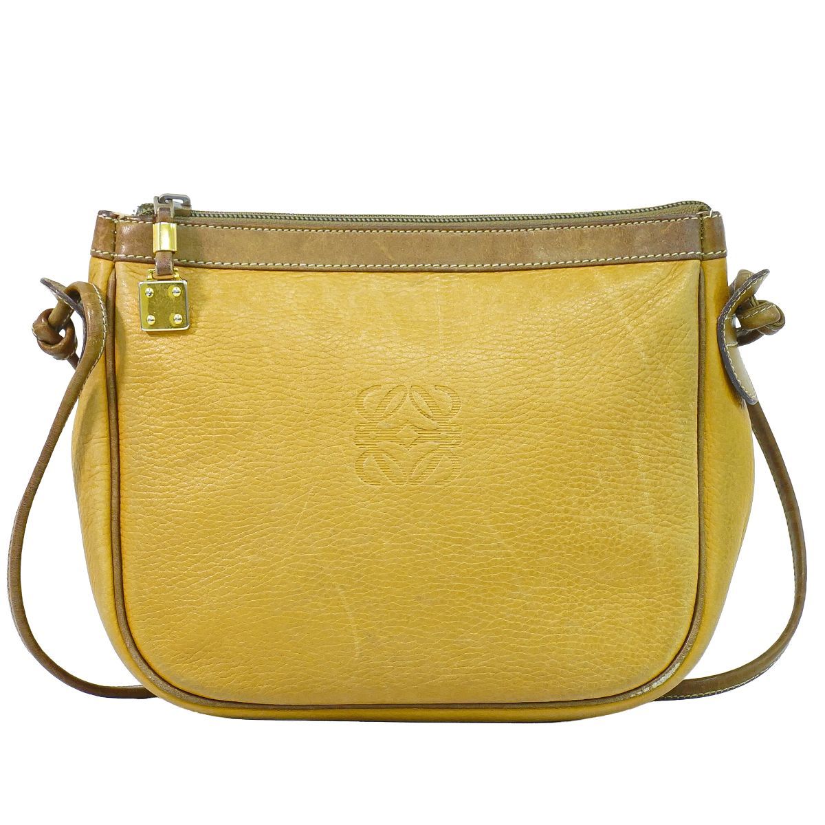 本物 ロエベ LOEWE アナグラム ショルダーバッグ ポシェット レザー ブラウン Anagram バッグ 中古・