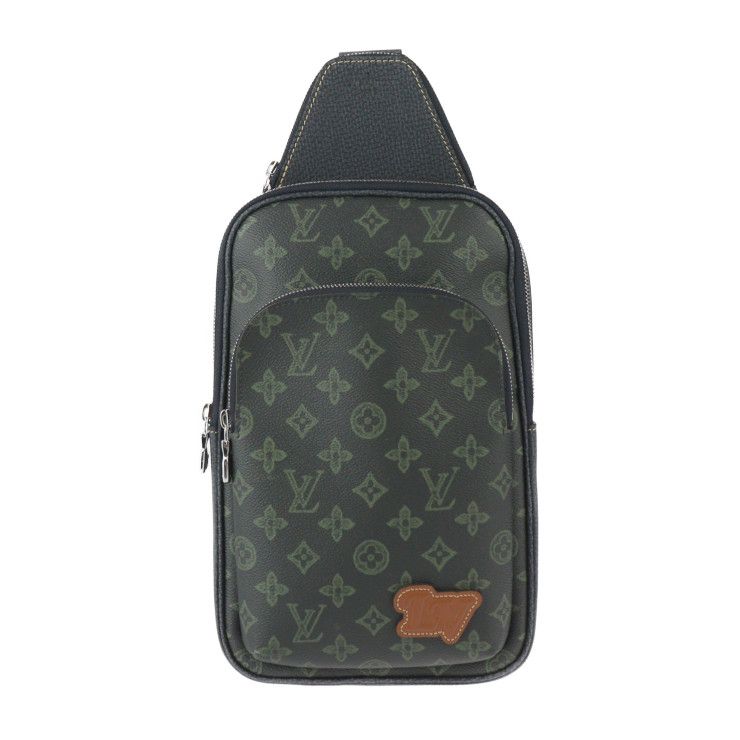 LOUIS VUITTON ルイ ヴィトン フォール アヴェニュー スリングバッグ ボディバッグ M46344 PVC レザー  ダークグリーン シルバー金具  モノグラム ショルダーバッグ ビトン