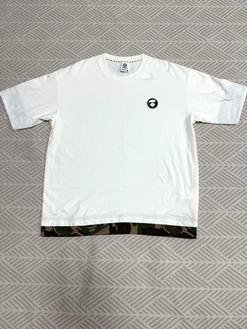 Aape Tシャツ オフホワイト　カモフラ迷彩　bape ベイプスタ