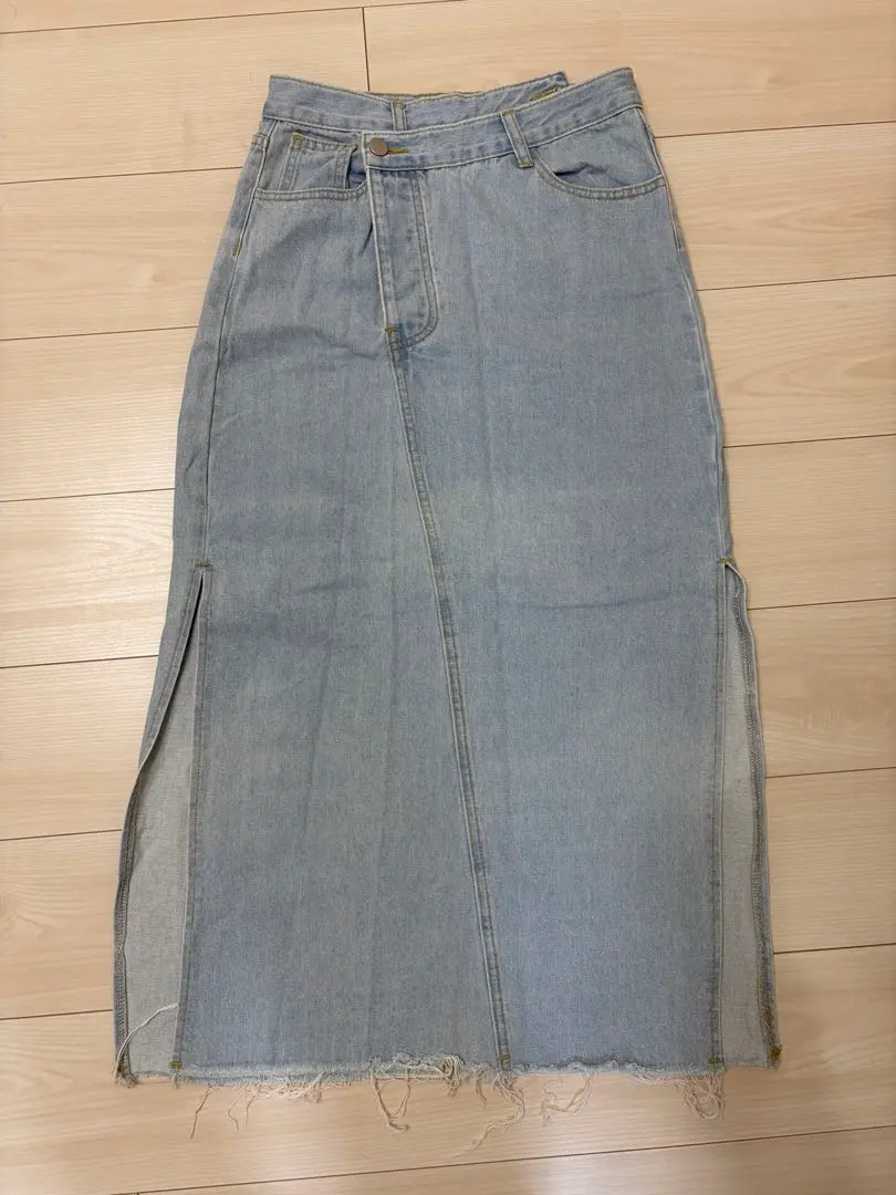 birthdaybash スリット デニムスカート ロング フリンジ