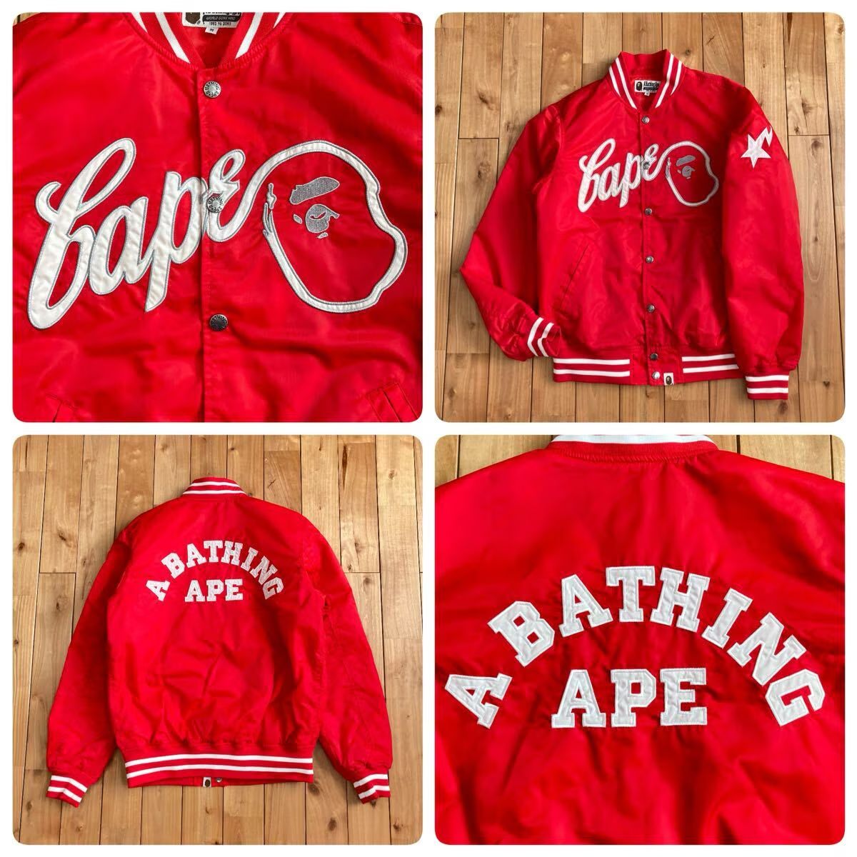 BAPE STA LOGO スタジャン Mサイズ a bathing ape star BAPESTA varsity jacket エイプ ベイプ アベイシングエイプ スター NIGO i54