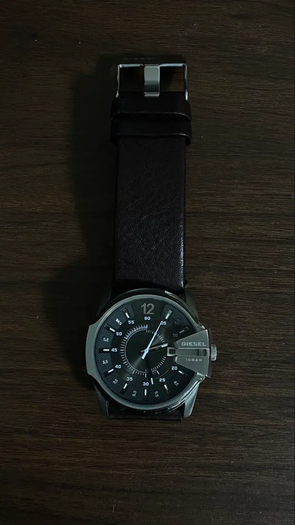 DIESEL メンズ腕時計 レザーベルト