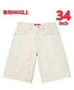 Japanese Raw Selvedge Denim Supreme Baggy Selvedge Denim Short Natural 34Inch L White