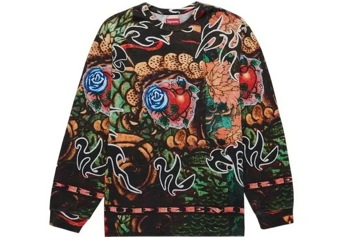 SupremeワッフルロンT