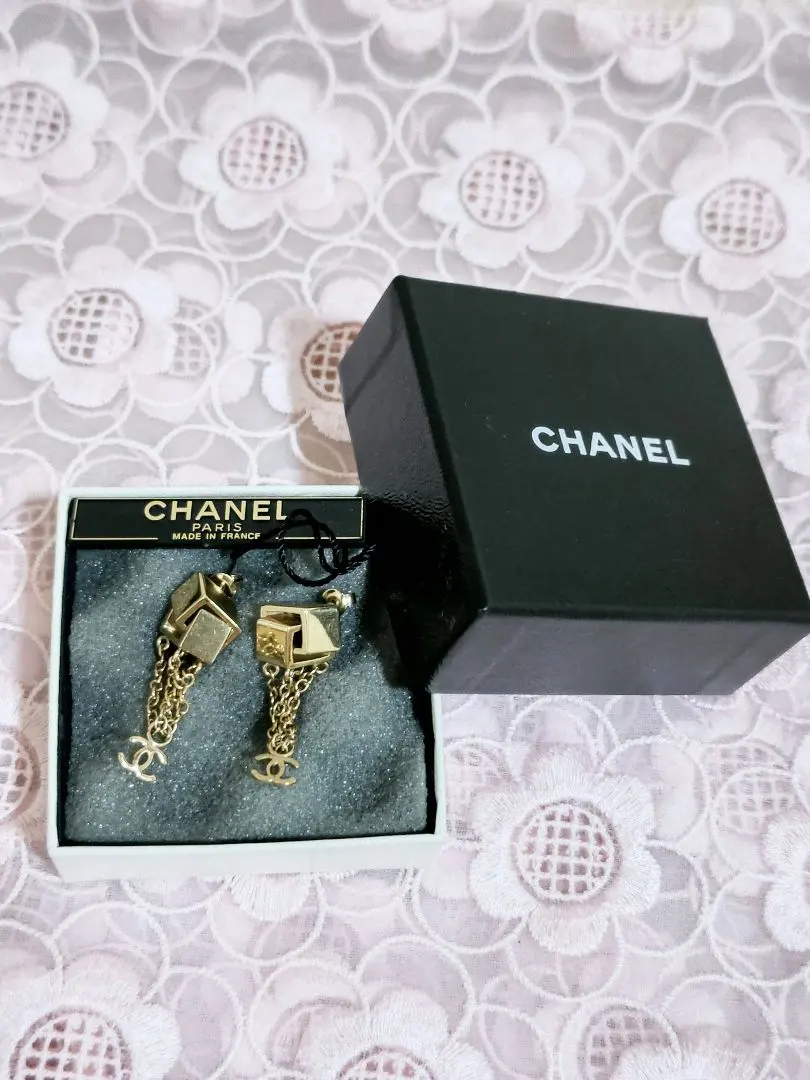 CHANEL❀シャネル❀キューブチェーンピアス❀ゴールド❀美品❀ヴィンテージ
