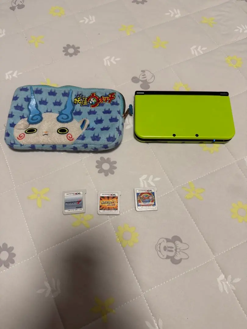 New Nintendo 3DS LL ライム本体 ソフト3本付き