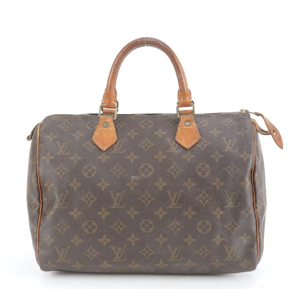 ルイヴィトン モノグラム スピーディ 30 ミニ ボストン M41526 レザー ハンドバッグ トート ブラウン レディース EEE DL41-9【中古】