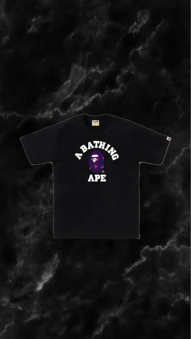 A BATHING APE カレッジロゴ Tシャツ ブラック