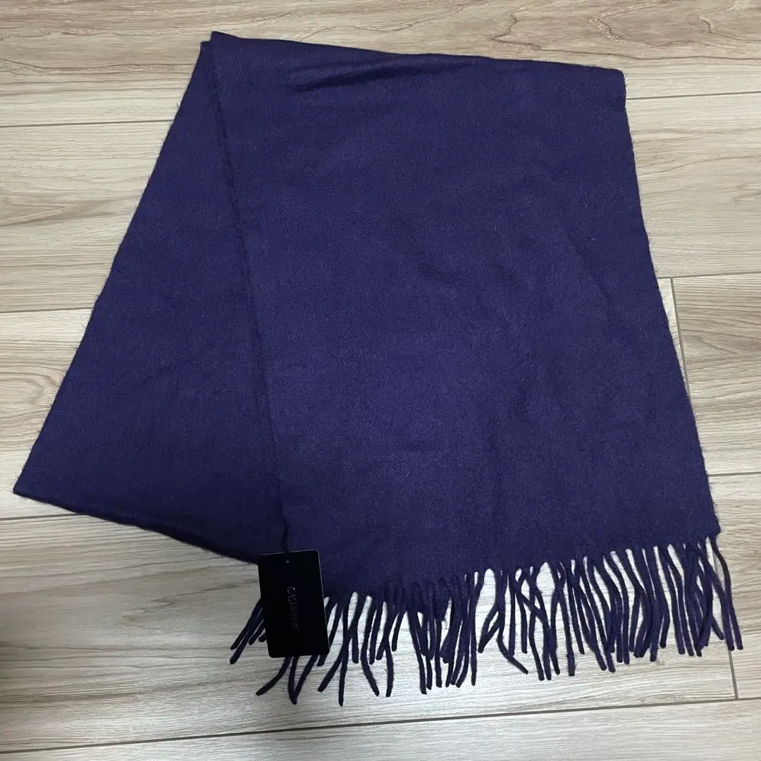 4 【新品タグ付き】カシミヤ100% マフラー パープル