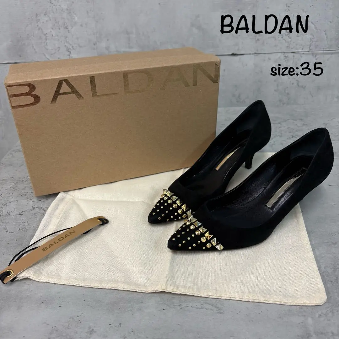 BALDAN バルダン パンプス スタッズ サイズ35 箱付き ブラック 黒