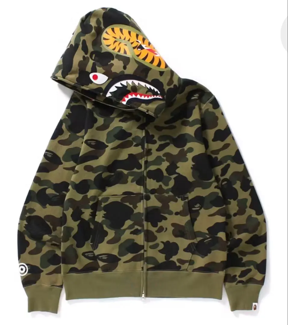 A BATHING APE 迷彩 シャークパーカー