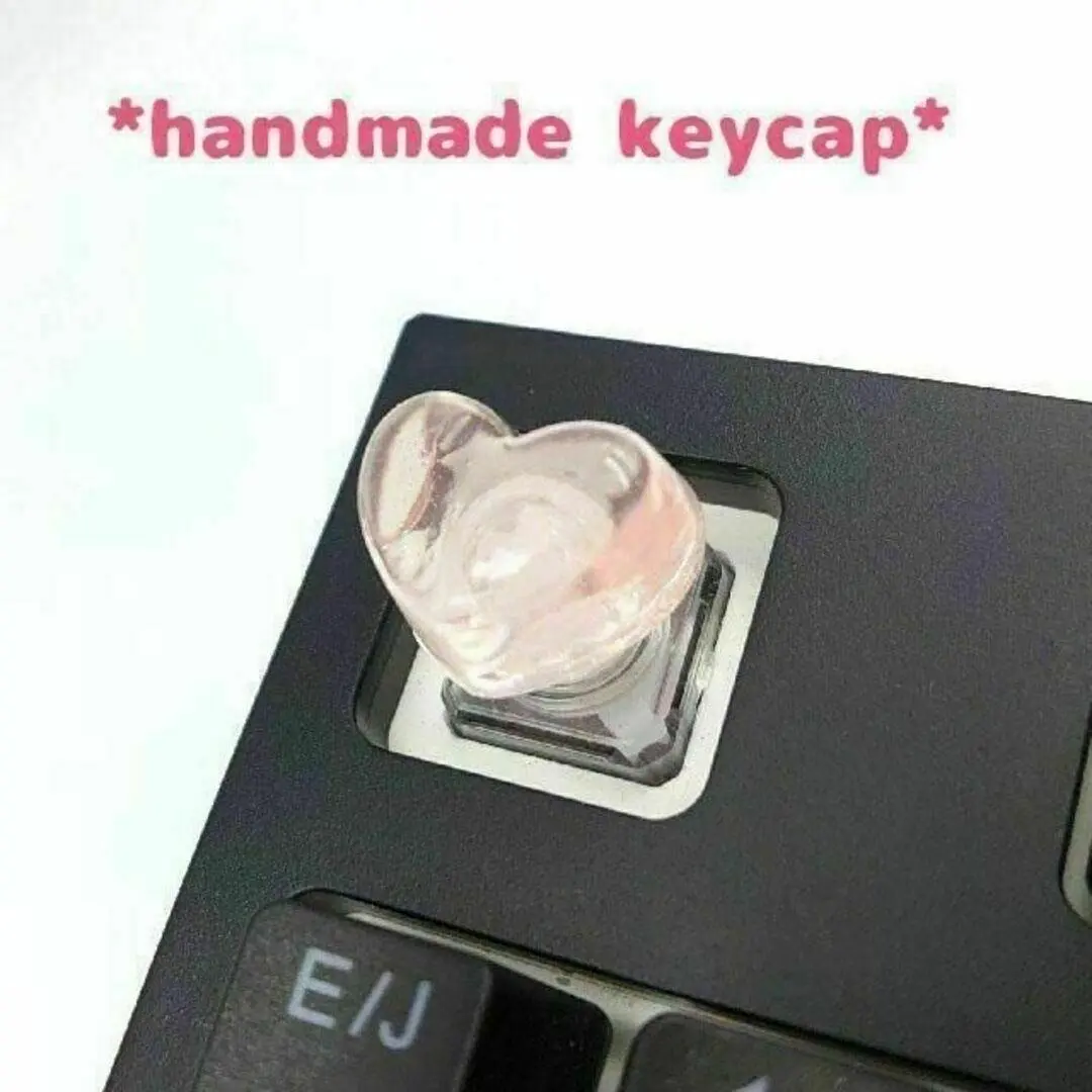 自作キーキャップ キラキラハートキャンディ ピンク キートップ　keycap