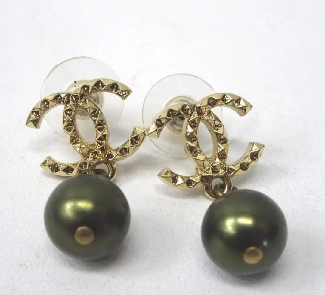 CHANEL ココマーク　フェイクパール　ピアス