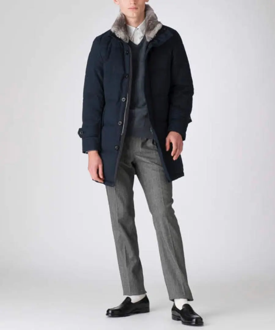 black label crestbridge ダウンコート ラビットファー