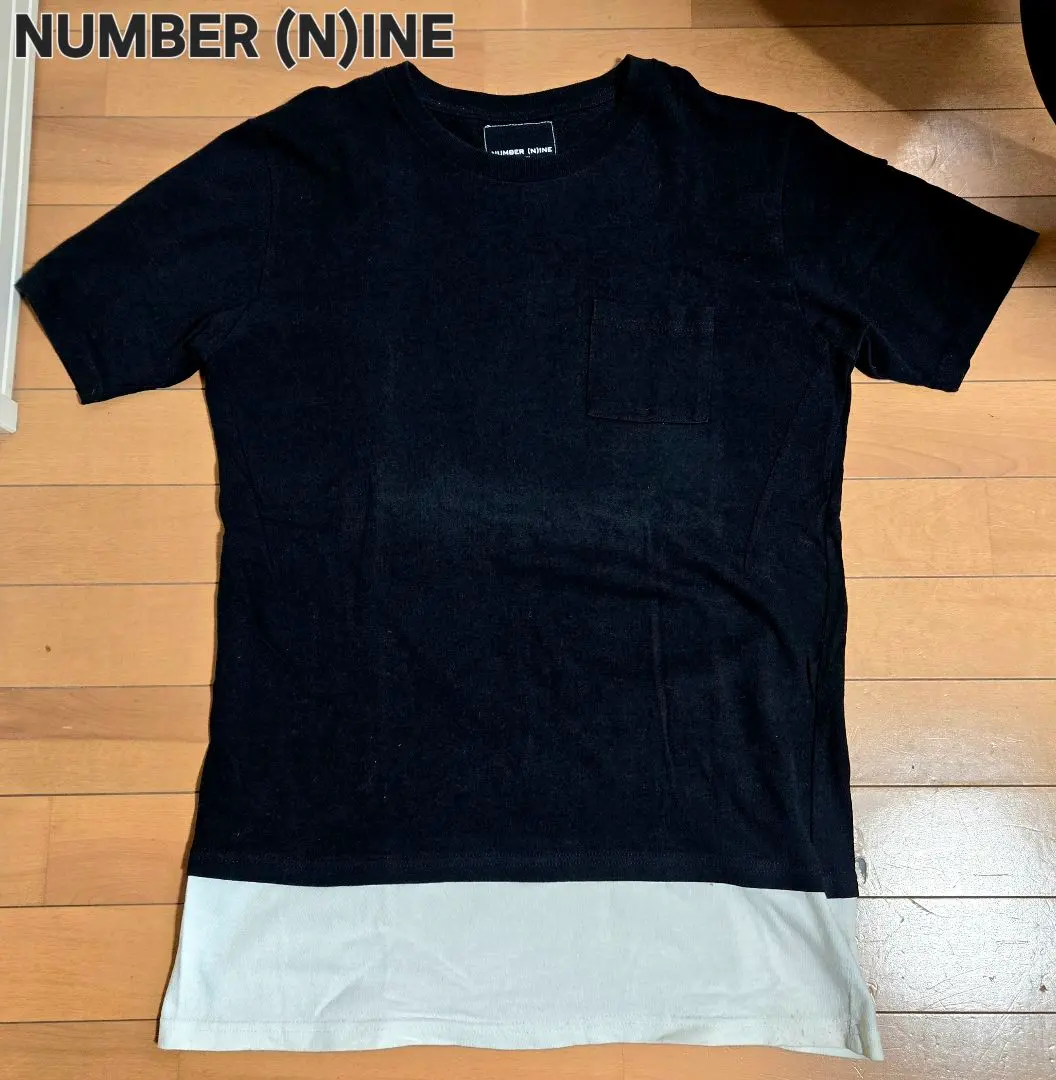 NUMBER (N)INE 切り替え Tシャツ ブラック×ホワイト Lサイズ