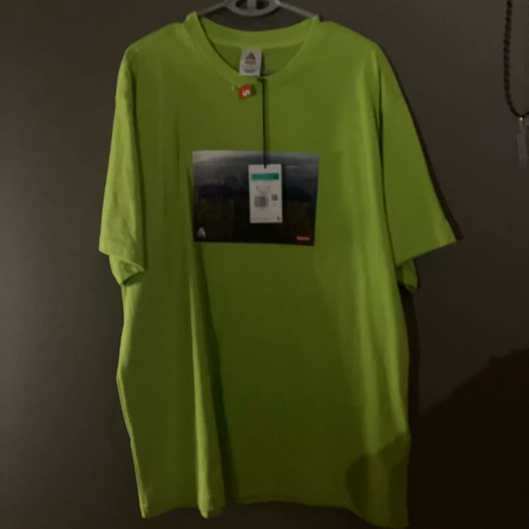 Supreme ×ACG 蛍光グリーン Tシャツ 風景プリント