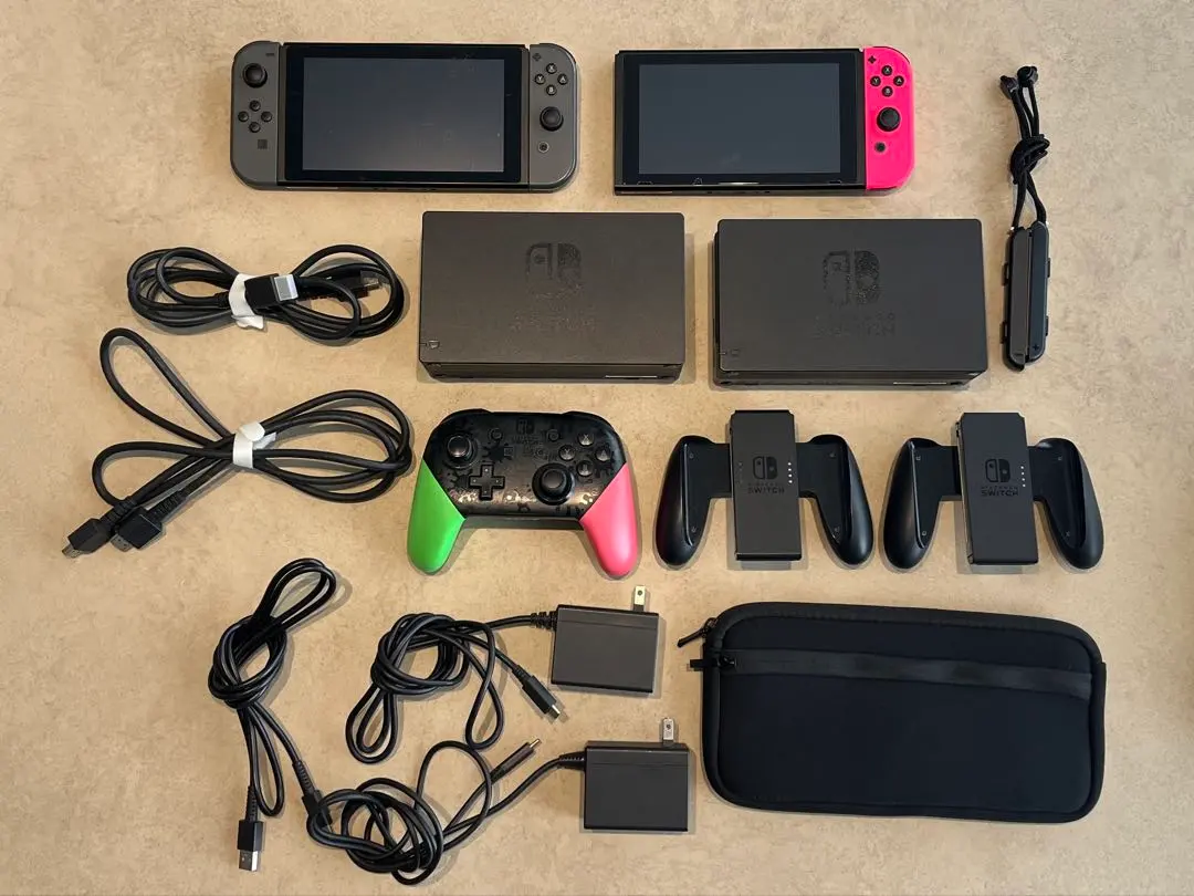 【2台分】Nintendo Switch 本体/周辺機器Proコントローラー付