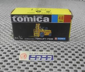 Tomica  NO.48 FD30 156 tomica Made in JAPAN KOMATSU FORKLIFT-FD30