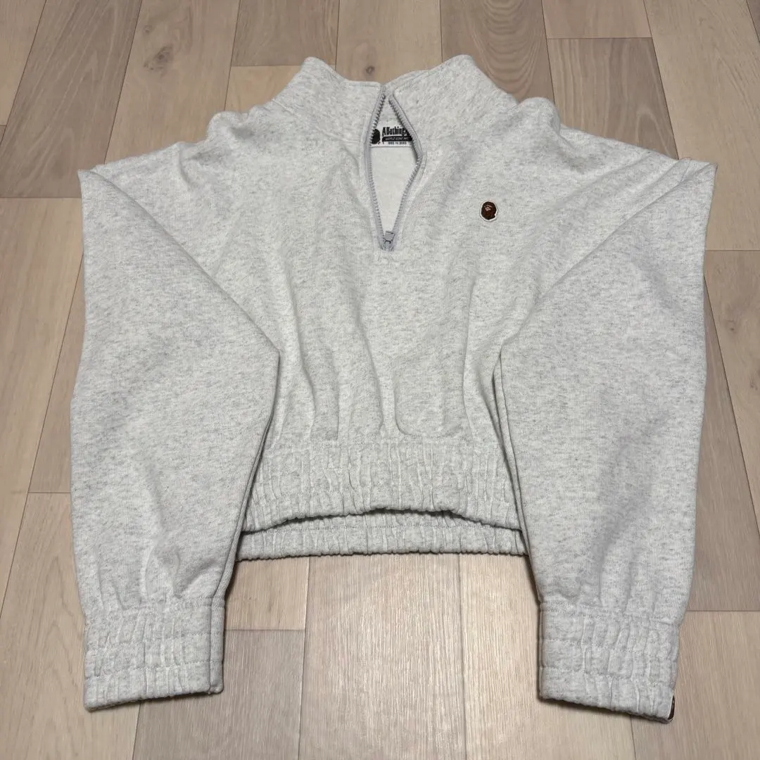 A BATHING APE ハーフジップ スウェット グレー M