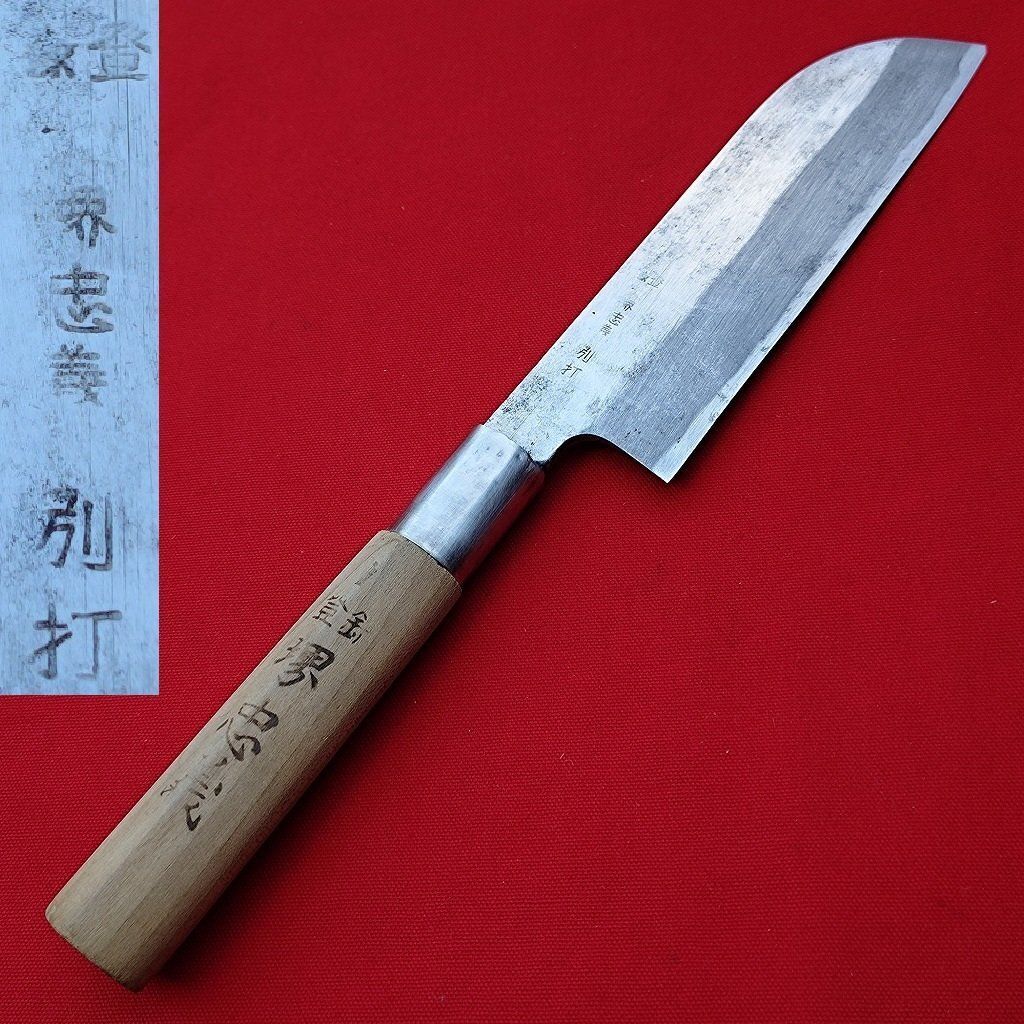 鎌形薄刃包丁 堺忠義 別打 極上手打ち 刃長約138㎜ 峰厚約3.5㎜ 片刃 和包丁 調理器具 庖丁 刃物 日本製 【4181】
