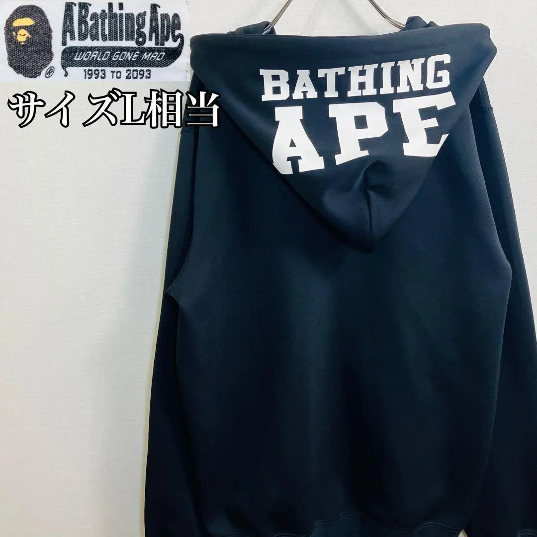 【大人気】ア ベイシング エイプ Zipパーカー サイズL ブラック ビックロゴ