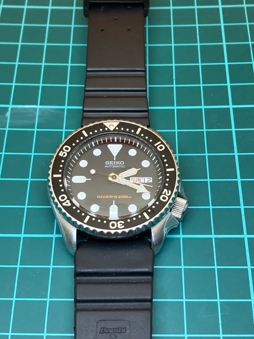 【稼働品】SEIKO セイコー ブラックボーイ7S26 自動巻き新品ラバーベルト