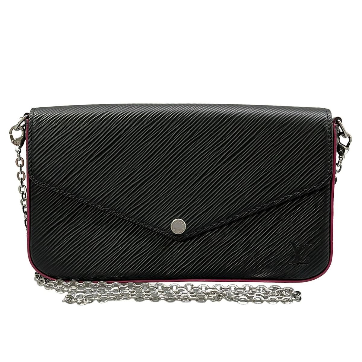 LOUIS VUITTON(ルイヴィトン) 財布 エピ美品  ポシェットフェリーチェ M64579 ノワール×ホットピンク レザー