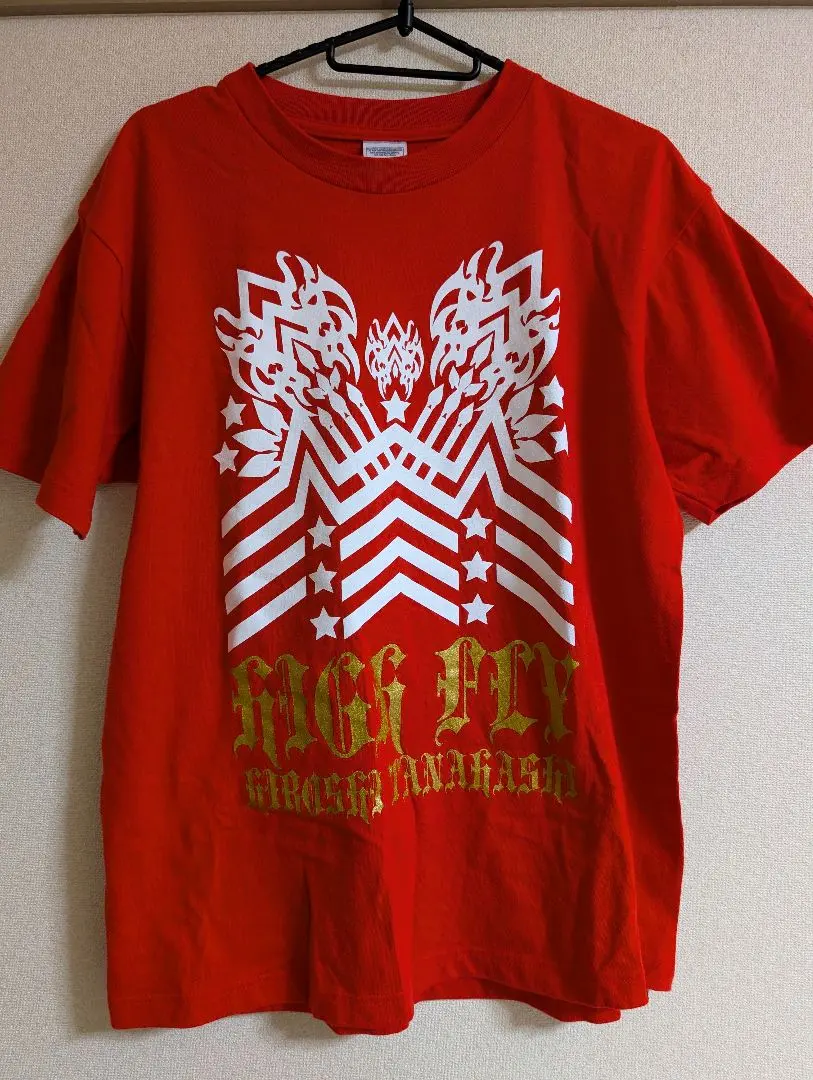 棚橋弘至 ガッツダイナマイトキャバレーコラボTシャツМ赤