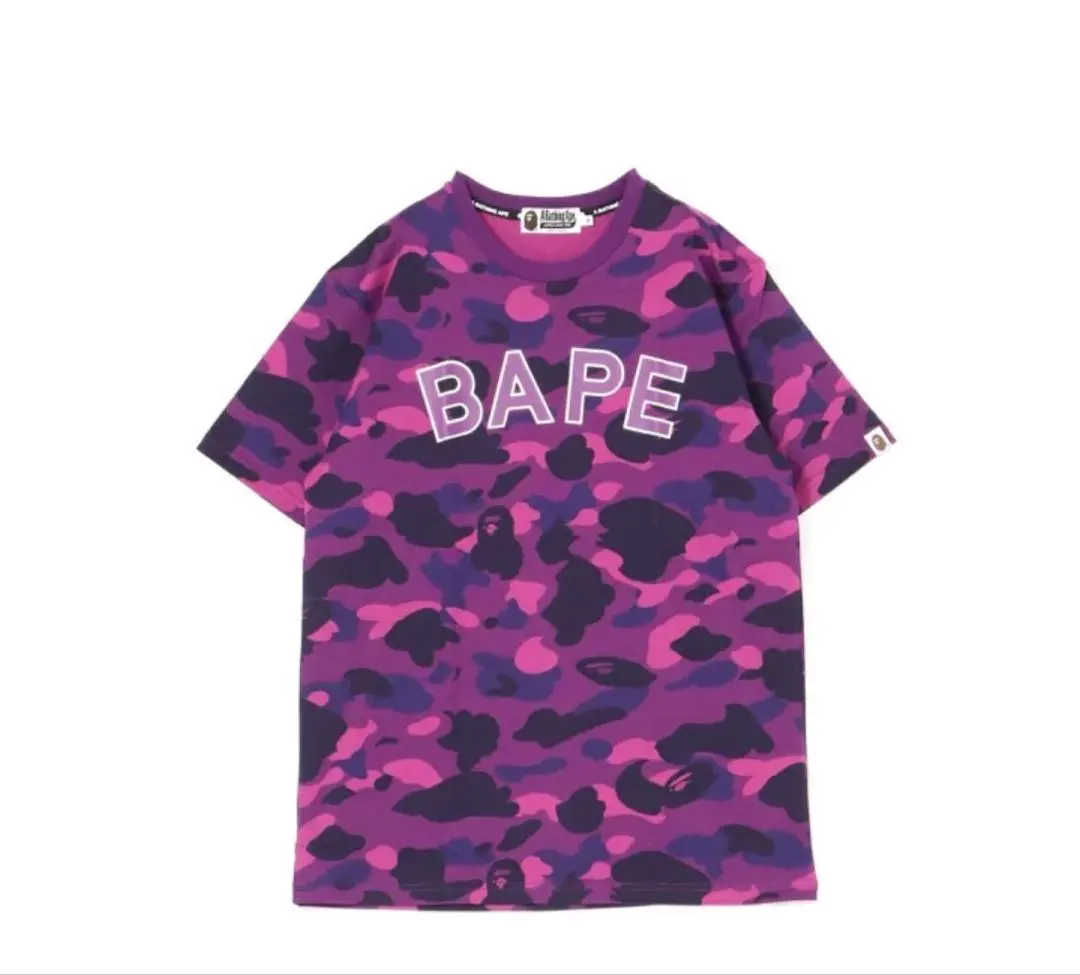A BATHING APE BAPE カモフラ柄 Tシャツ パープル