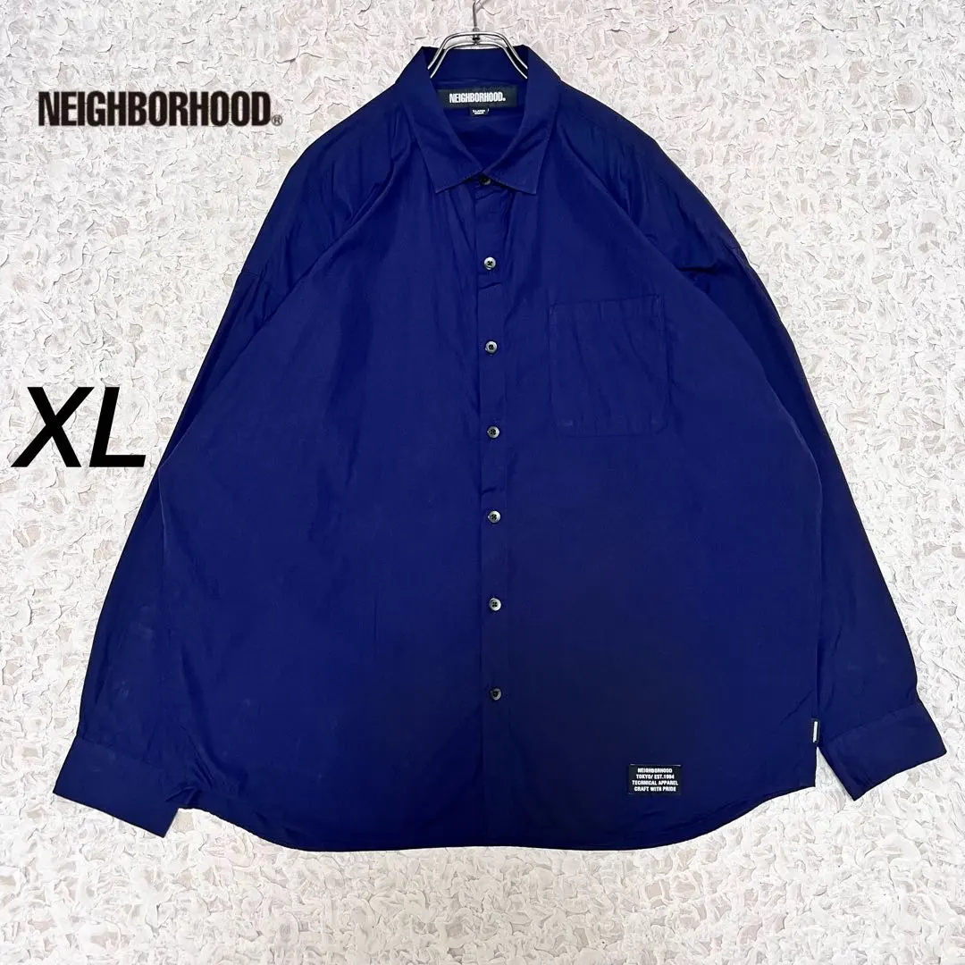 『希少サイズ』　ネイバーフッド コットンブロードシャツ　22AW 紺　【XL】