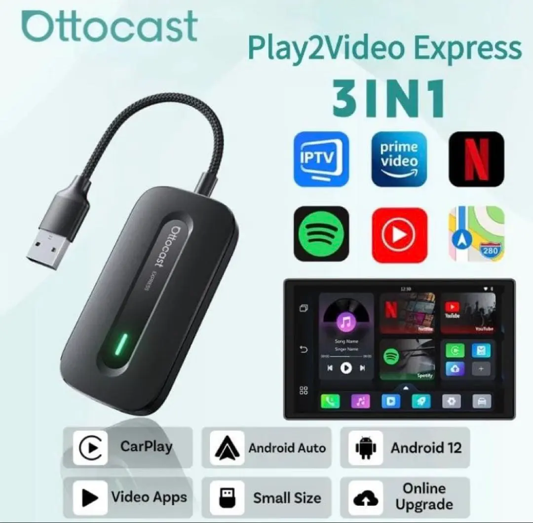 Ottocast Play 2 Video Express 技適Netflix