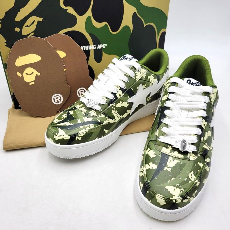 【中古美品】A BATHING APE アベイシングエイプ × CLOT クロット EGRA CAMO BAPE STA M2 0ZXSHM931911P エグラカモ ベイプスタ M2 スニーカー シューズ 靴 【162-260406-as-18-izu】
