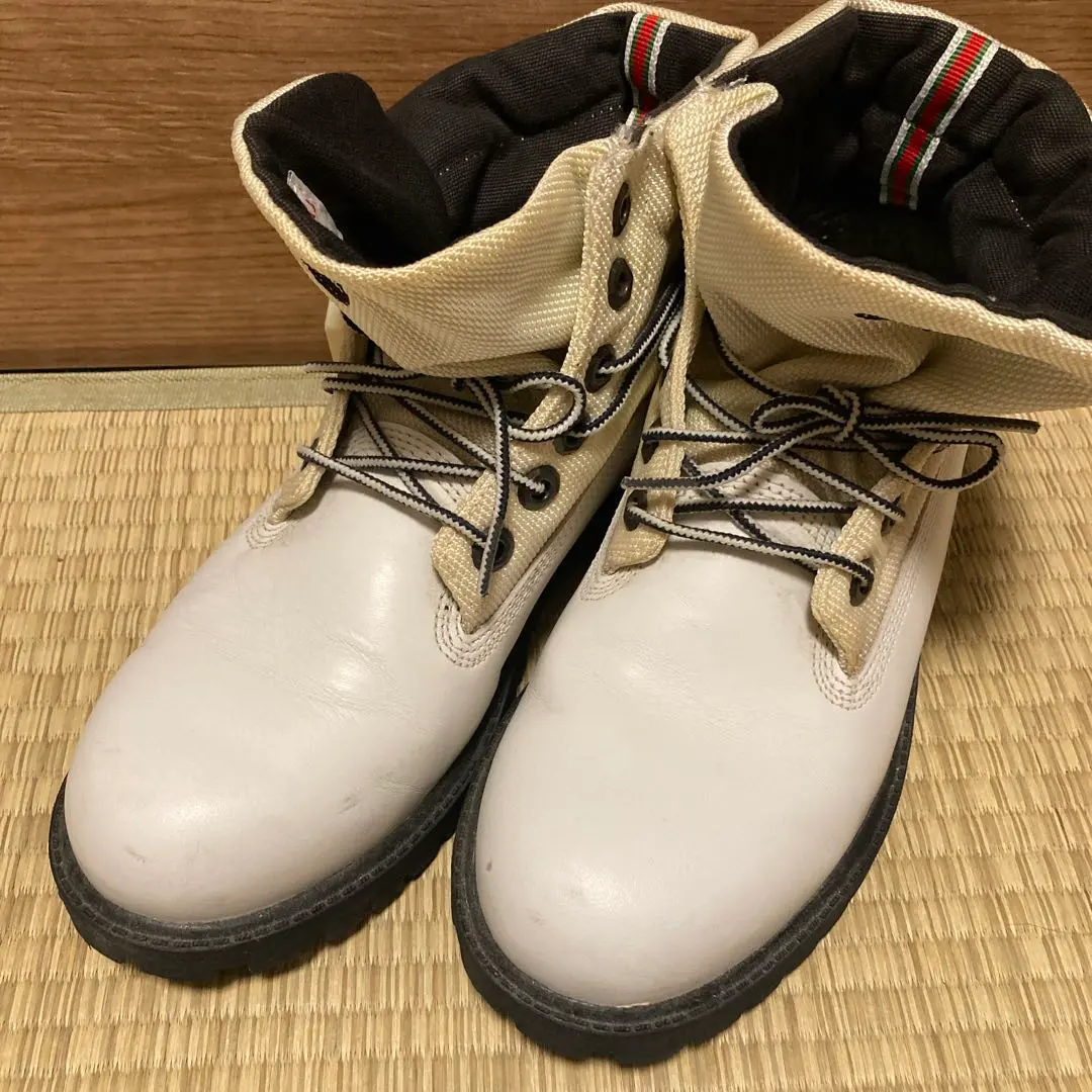 Timberland ホワイト ワークブーツ 23.5cm